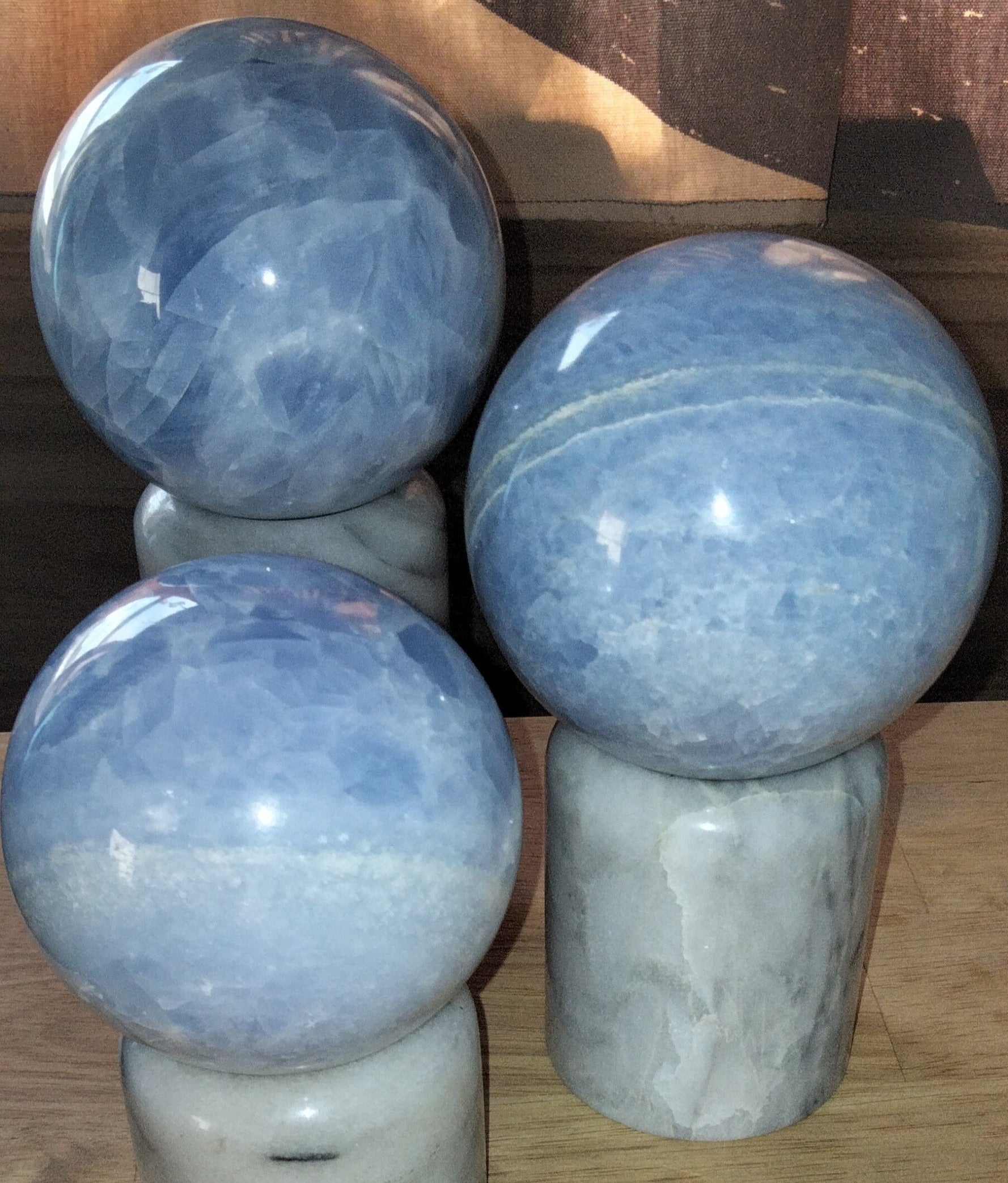 blue calcite spheres 3 available