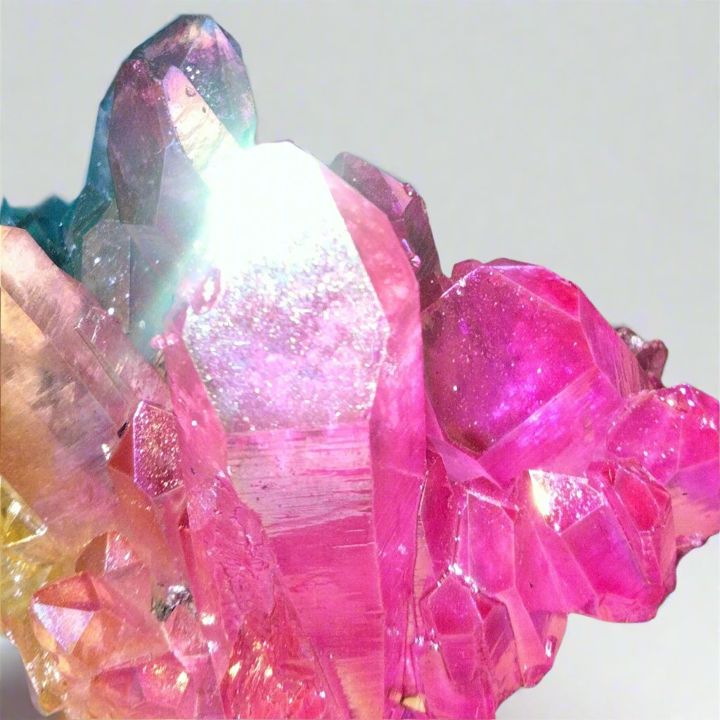 aqua aura quartz cluster high grade