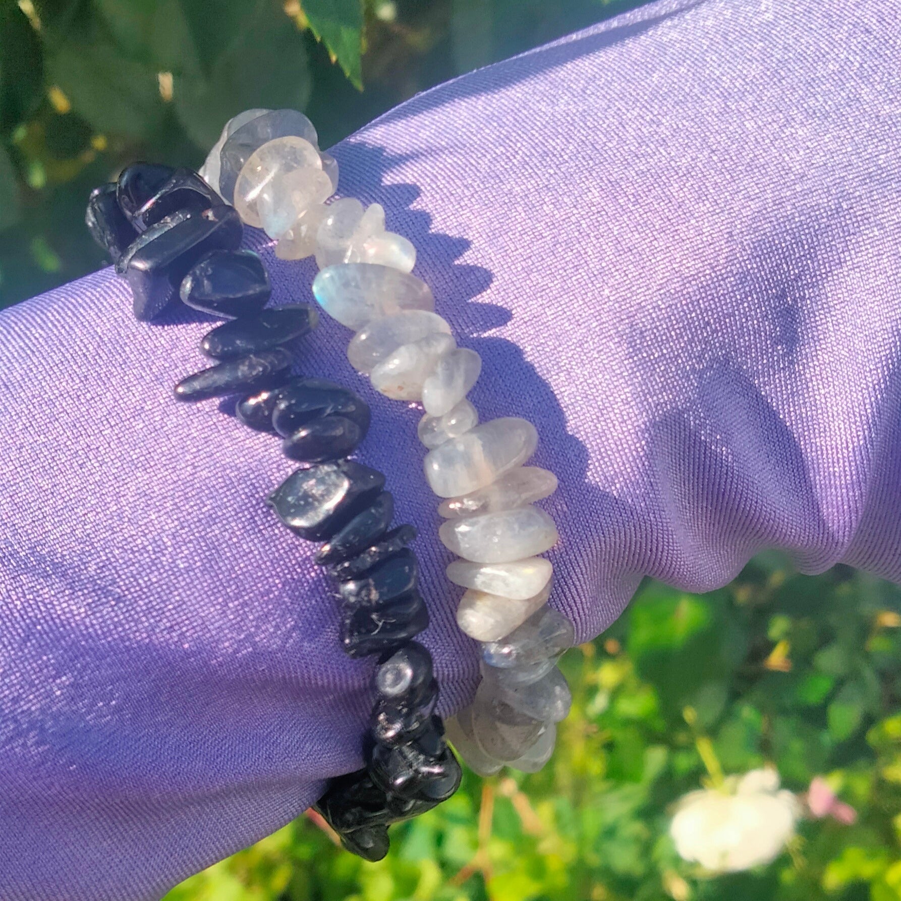 tourmaline and labradorite bracelets