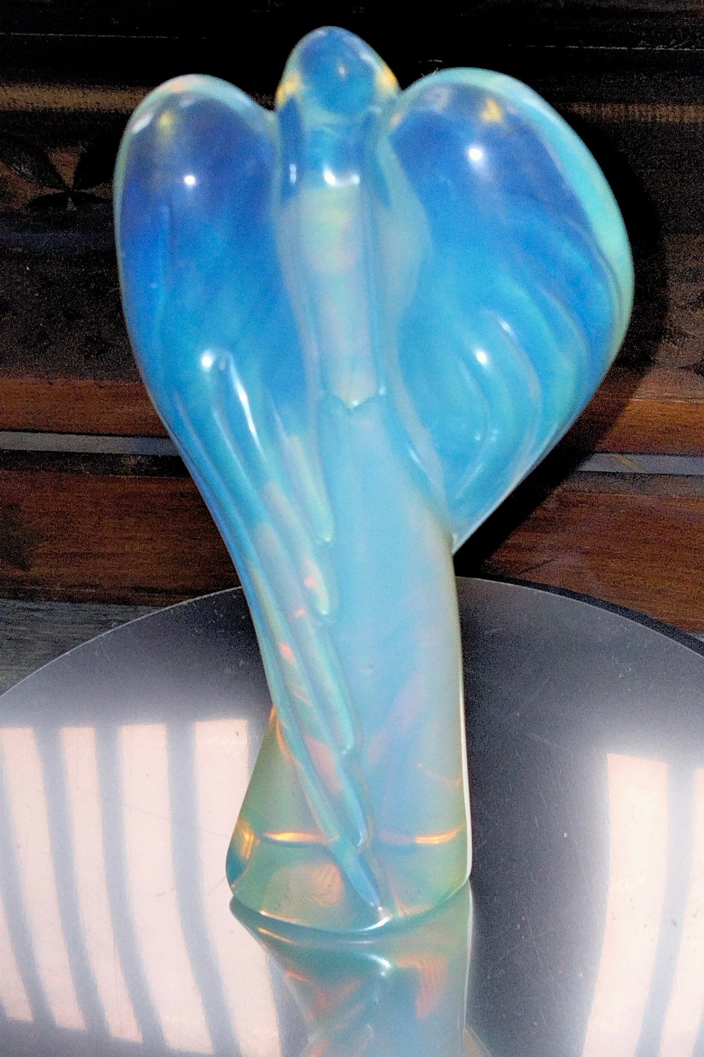 🌟Stunning Iridescent Opaline Crystal Angel 😇