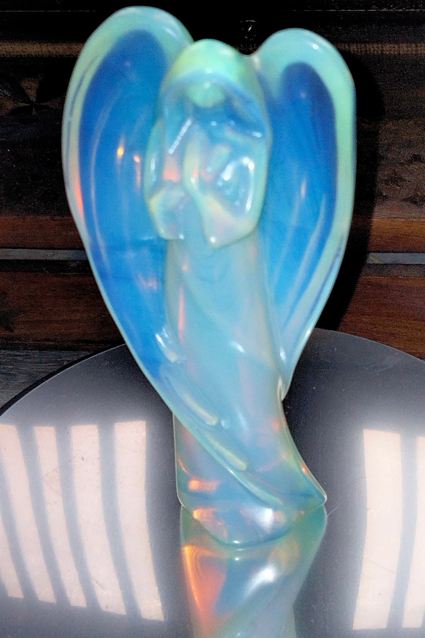 🌟Stunning Iridescent Opaline Crystal Angel 😇