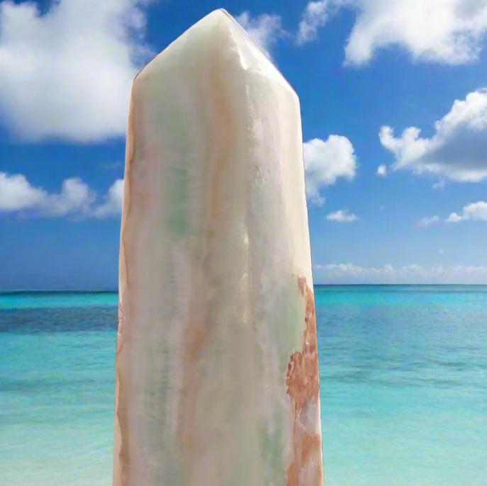 🔥RARE MINED 2019. Large 19.5cm ✨ Caribbean Calcite Tower ✨