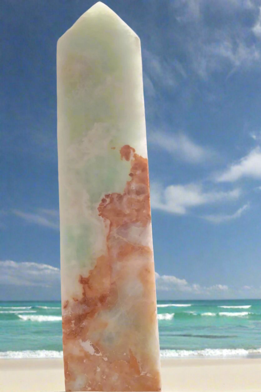 🔥RARE MINED 2019. Large 19.5cm ✨ Caribbean Calcite Tower ✨