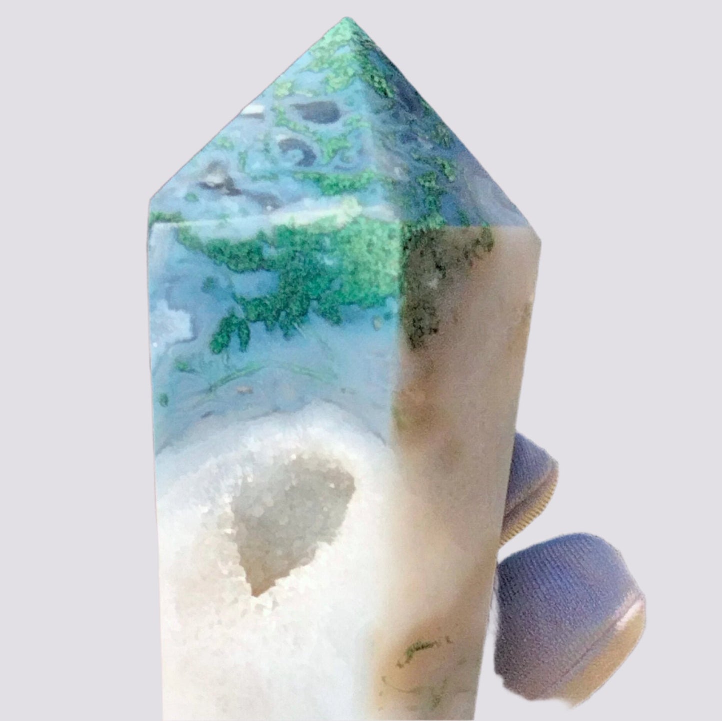 🌿✨Stunning Blue Moss Agate Wand. The Stone of New Beginnings! ✨🌿N.2