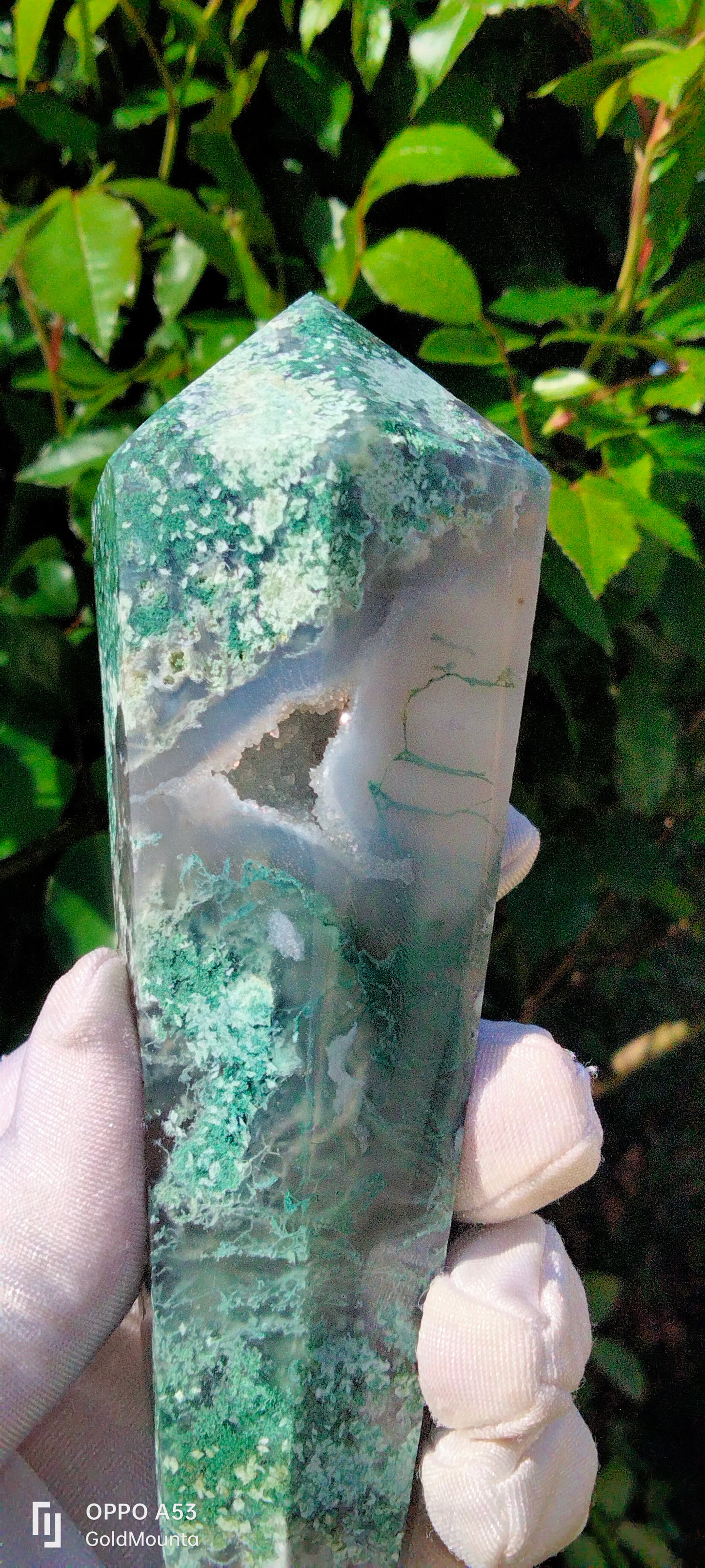 🌿✨ Moss Agate Druzy Wand. The Stone of New Beginnings! ✨🌿