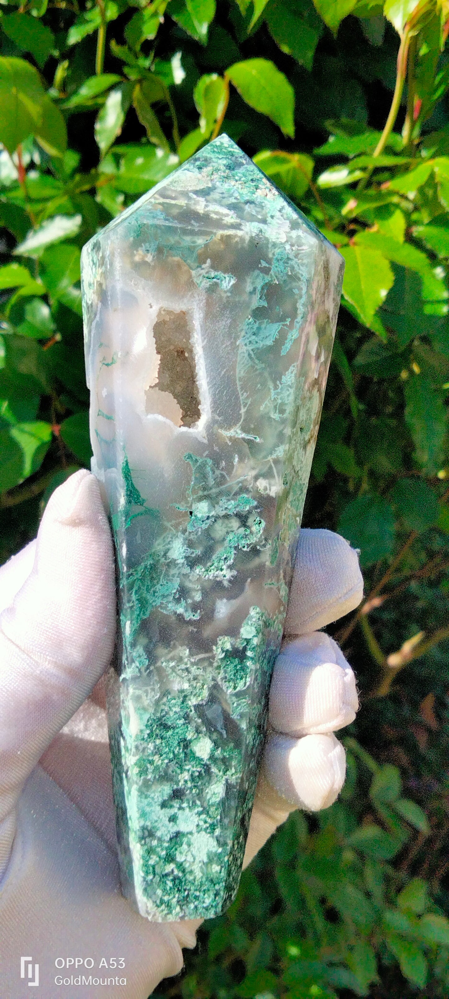 🌿✨ Moss Agate Druzy Wand. The Stone of New Beginnings! ✨🌿