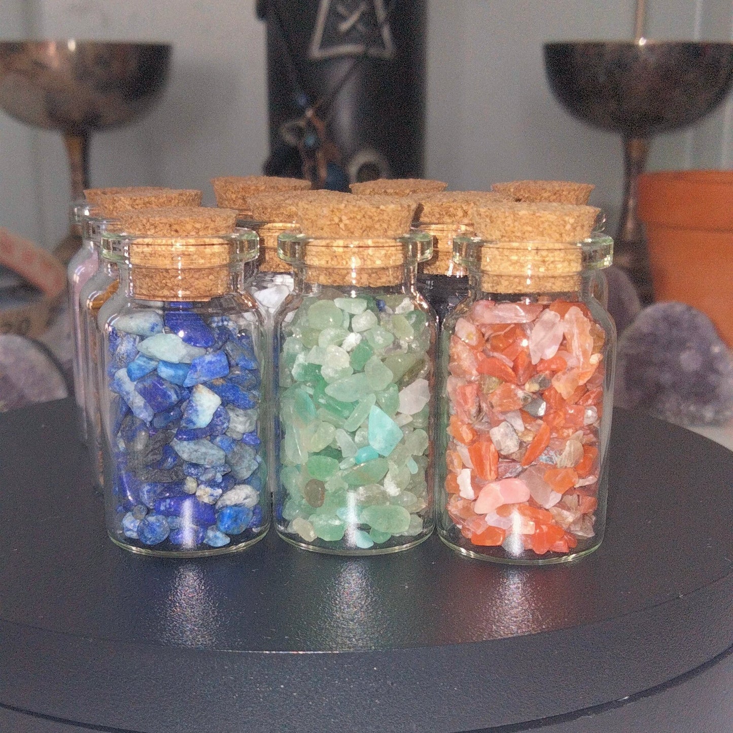 Set of 10✨💎 Crystal Chip Bottles – Pocket-Sized Energy Boosters! 💎✨