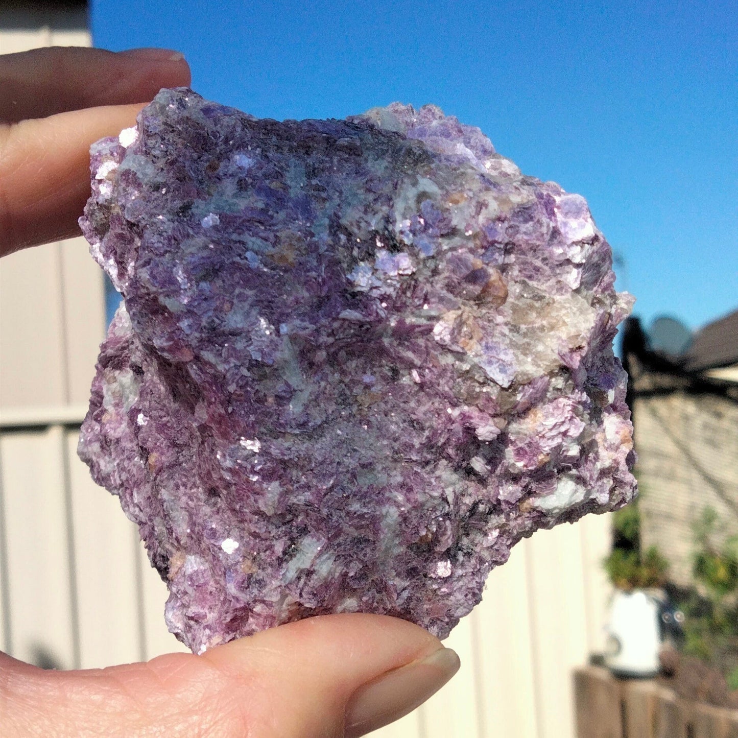 ✨ Raw Lepidolite Crystal Specimen Covered in Sparkling Silver Mica ✨