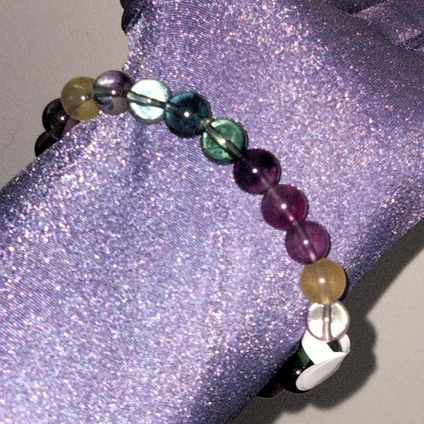 💙 Embrace Tranquility: Rainbow Fluorite Bracelet for Clarity and Harmony 💖