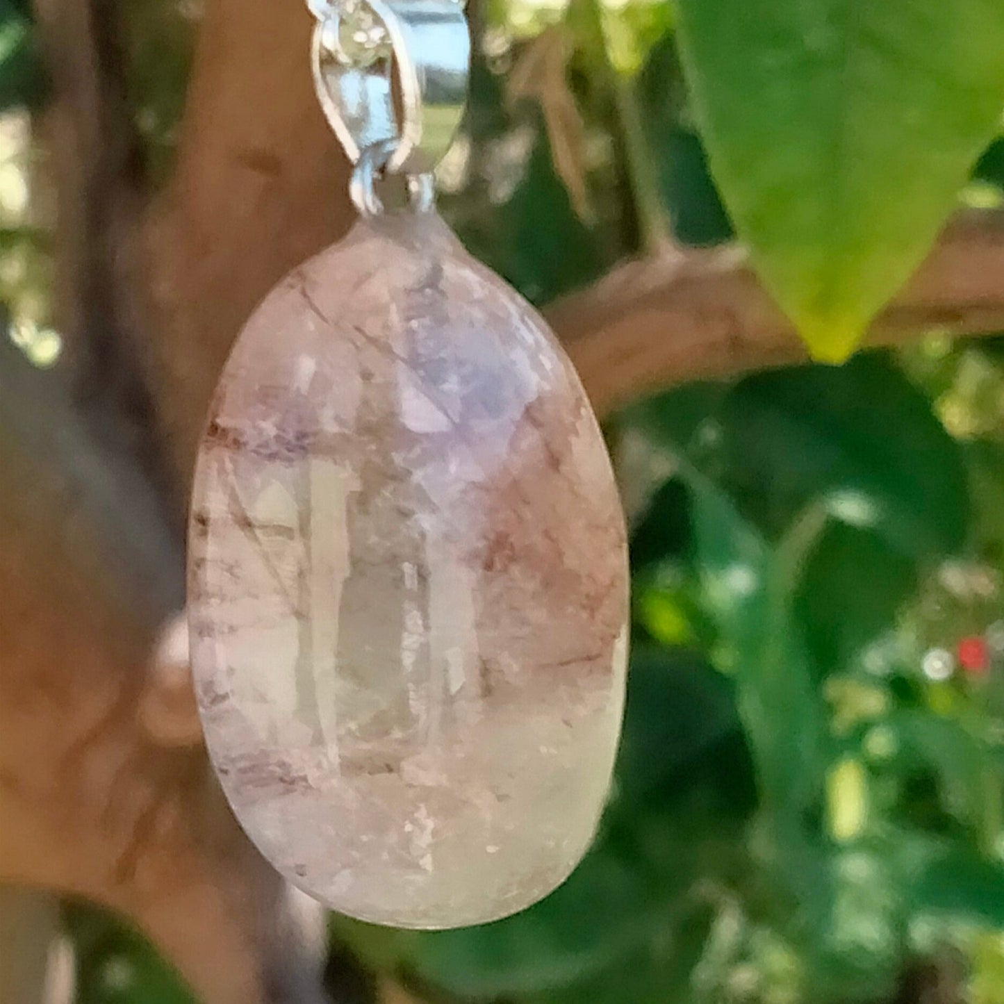 🔥 Rutile Fire Quartz Pendant with FREE 925 Sterling Silver Chain! 🔥