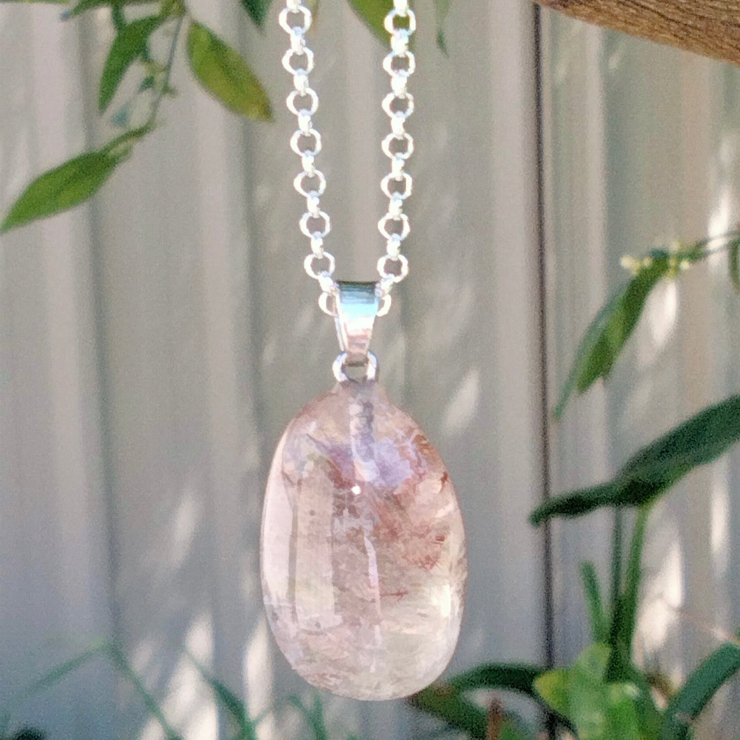 🔥 Rutile Fire Quartz Pendant with FREE 925 Sterling Silver Chain! 🔥