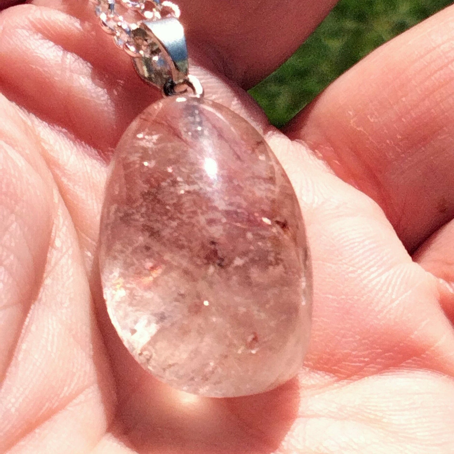 🔥 Rutile Fire Quartz Pendant with FREE 925 Sterling Silver Chain! 🔥