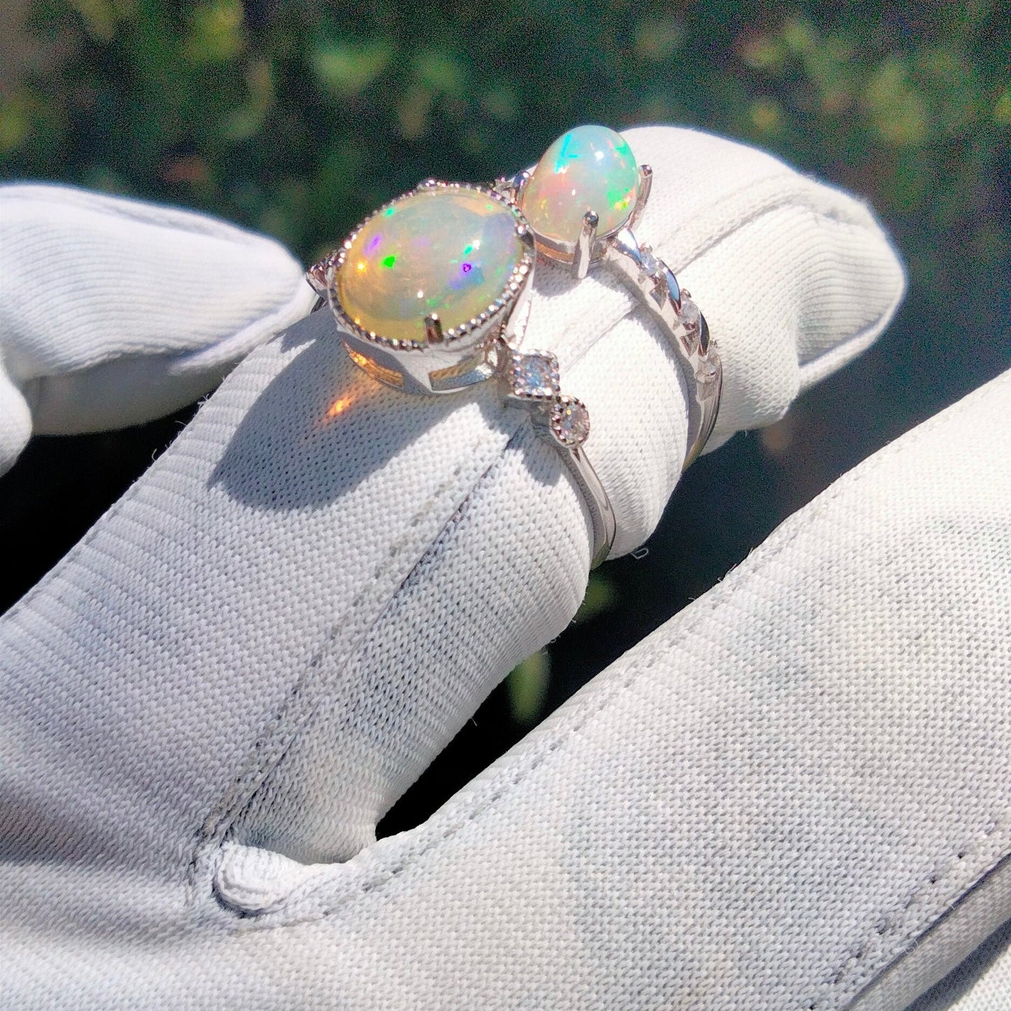 BEST SELLER ✨Last Set of TWO, 925 Sterling Silver Ethiopian Opal Dress Rings💍 – Adjustable Bands