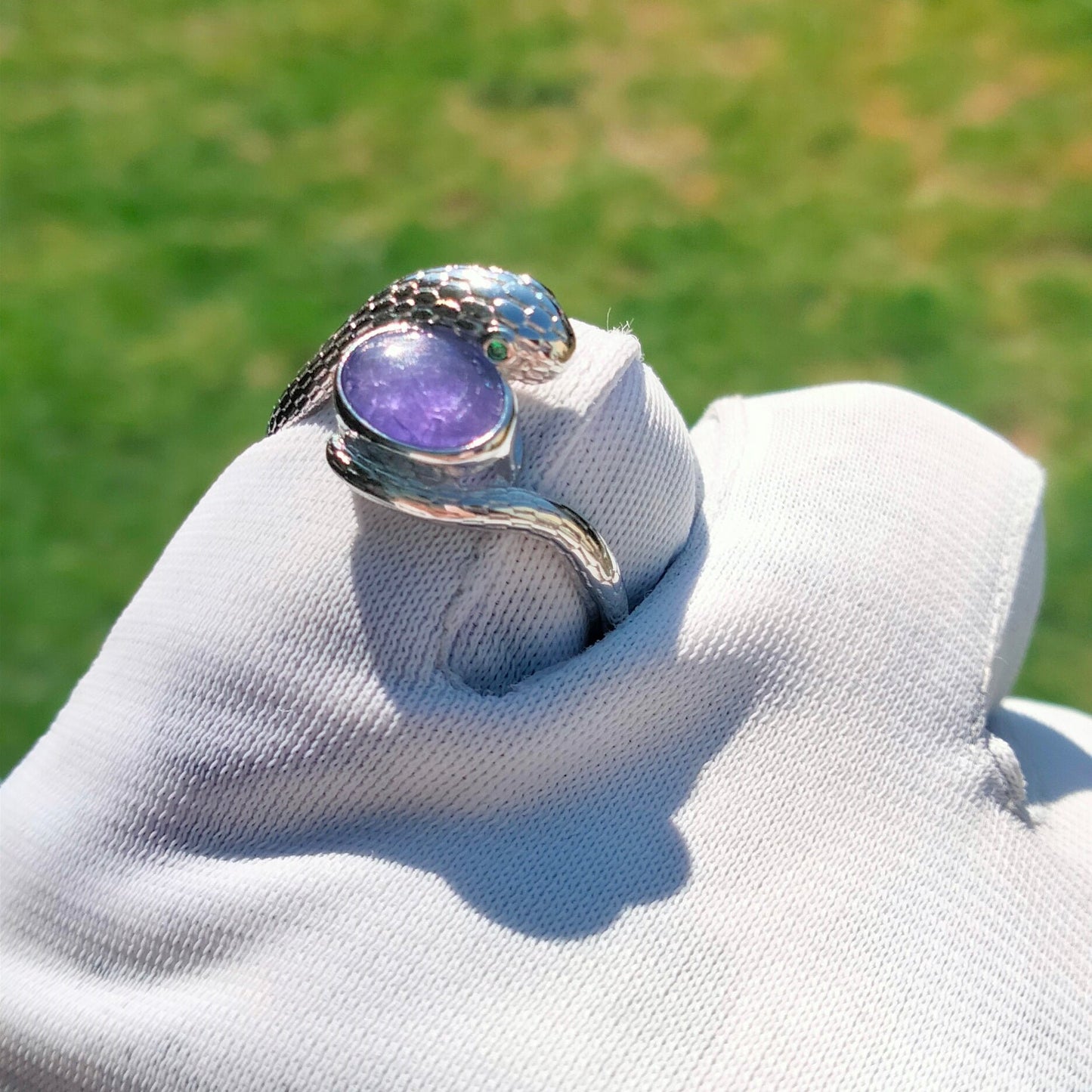 💍Genuine Tanzanite Blue Purple Zoisite Gemstone💎 on a 925 Sterling Silver Snake Ring