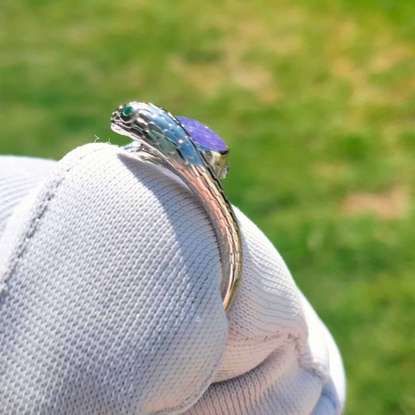 💍Genuine Tanzanite Blue Purple Zoisite Gemstone💎 on a 925 Sterling Silver Snake Ring