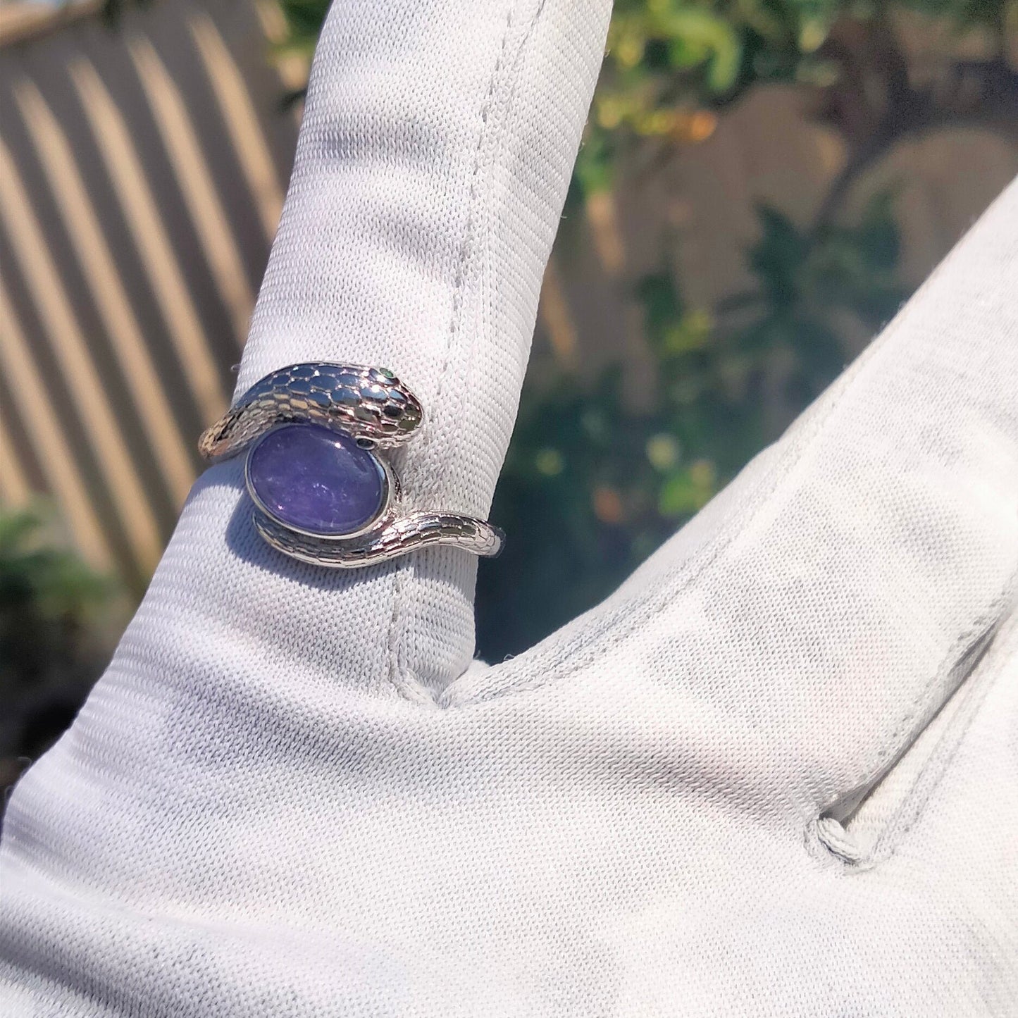 💍Genuine Tanzanite Blue Purple Zoisite Gemstone💎 on a 925 Sterling Silver Snake Ring