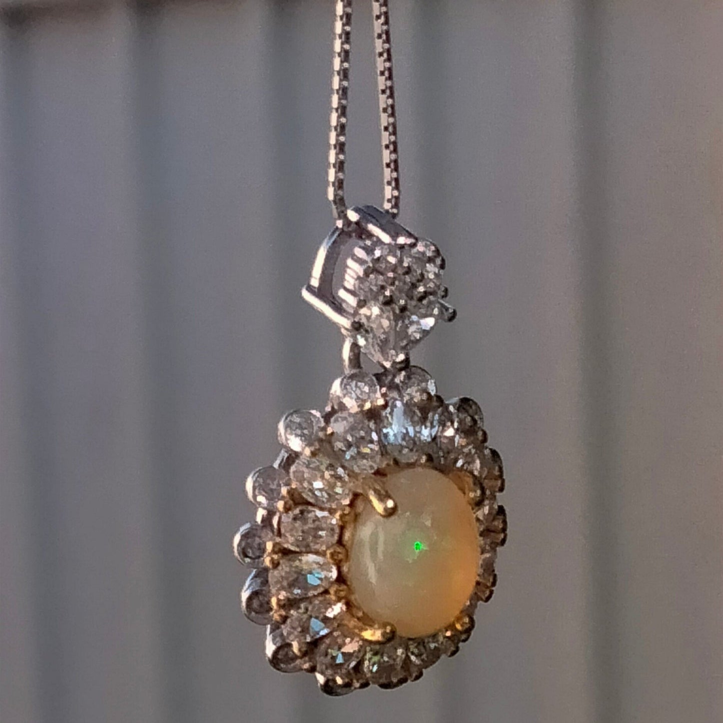 ✨ Beautiful Ethiopian Opal Pendant on Clear Quartz Crystals ✨