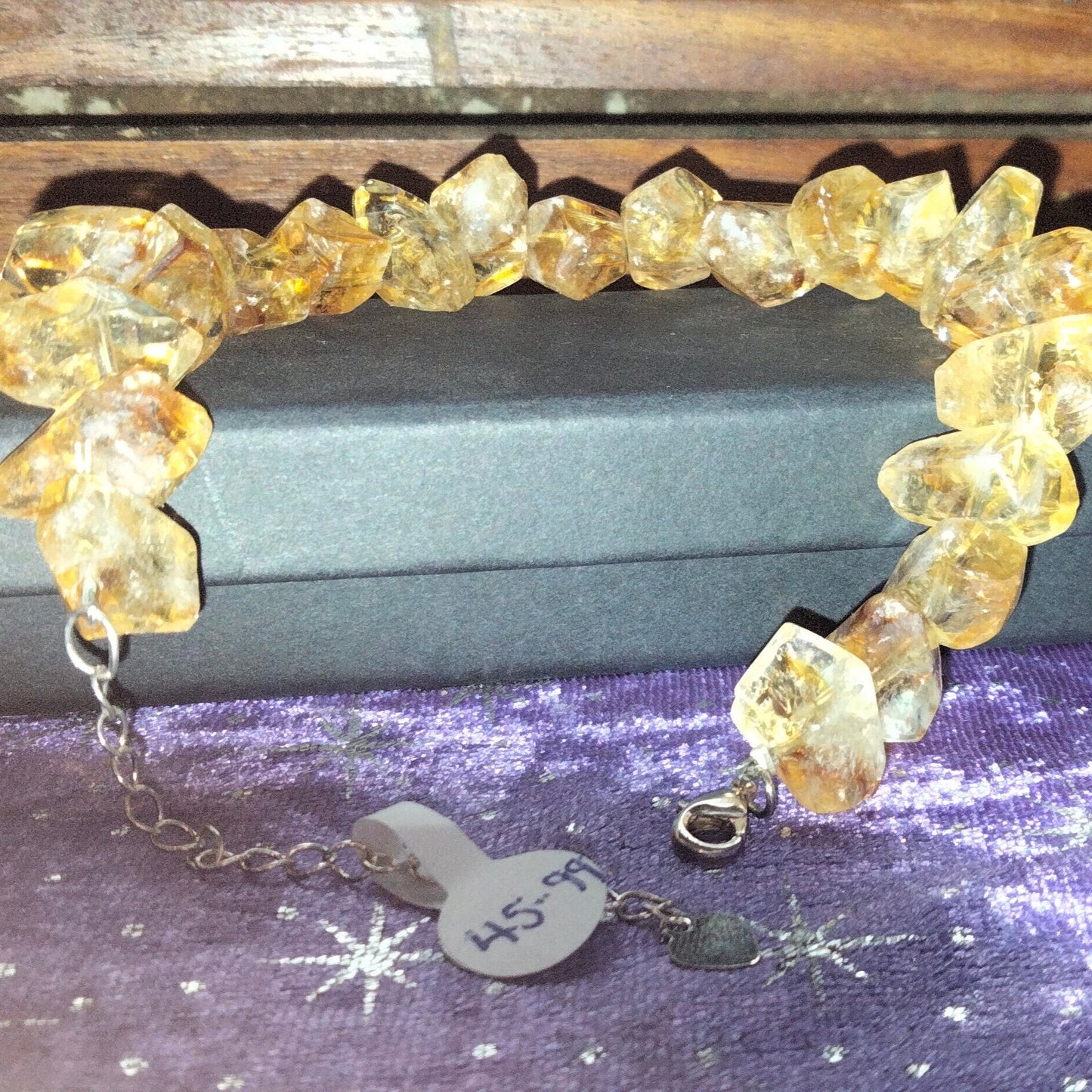 ✨ Stunning Double-Terminated Citrine Bracelet with 925 Sterling Silver Lobster Clasp ✨