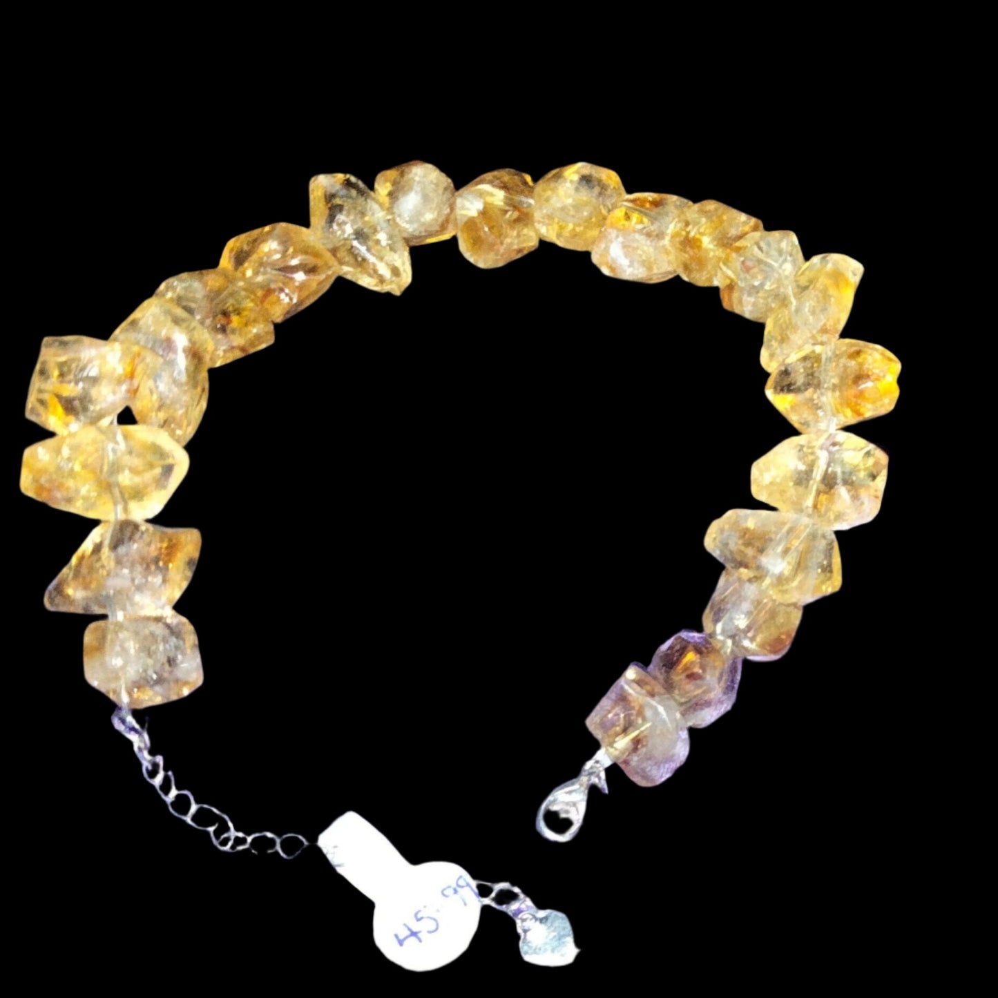 ✨ Stunning Double-Terminated Citrine Bracelet with 925 Sterling Silver Lobster Clasp ✨