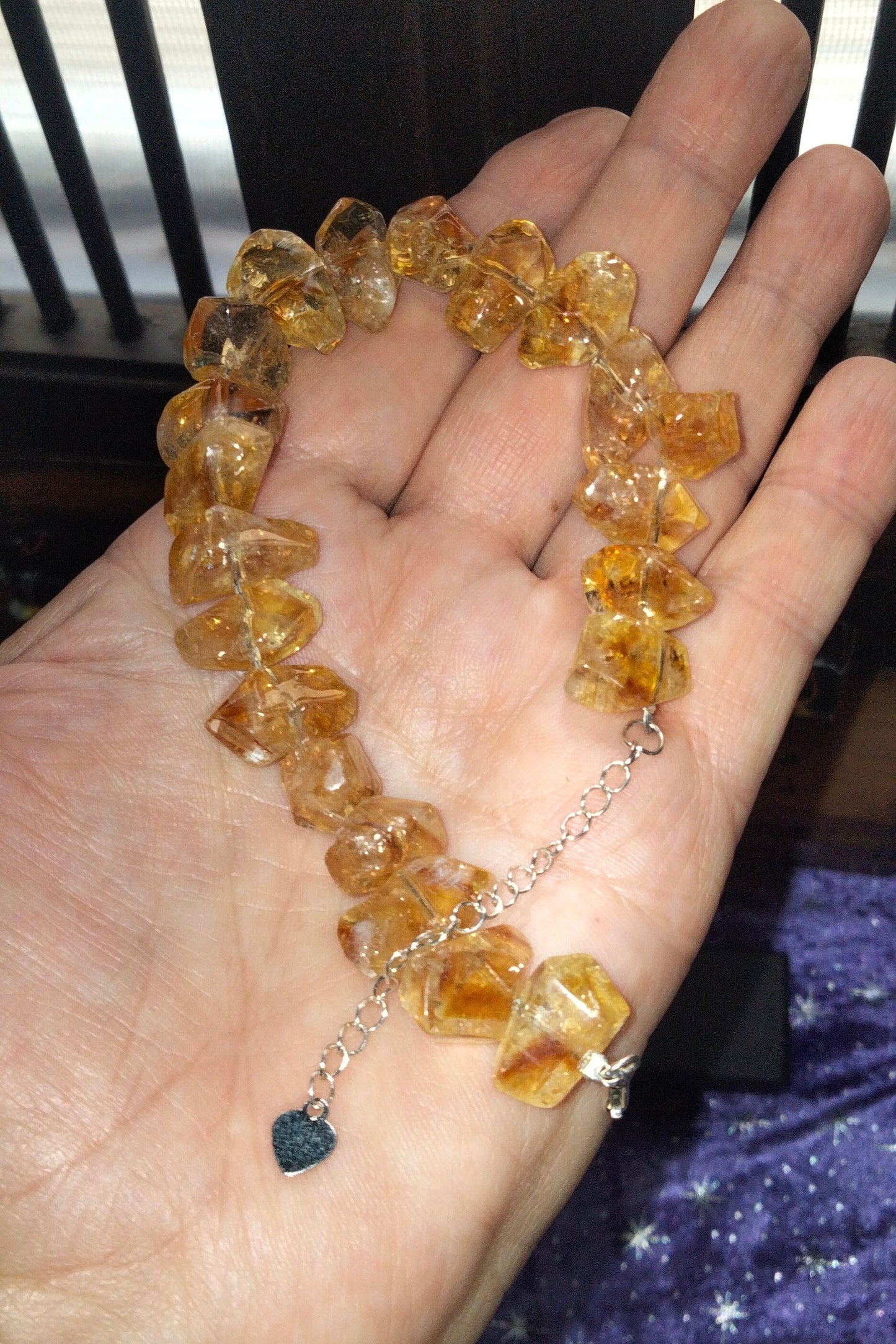 ✨ Stunning Double-Terminated Citrine Bracelet with 925 Sterling Silver Lobster Clasp ✨