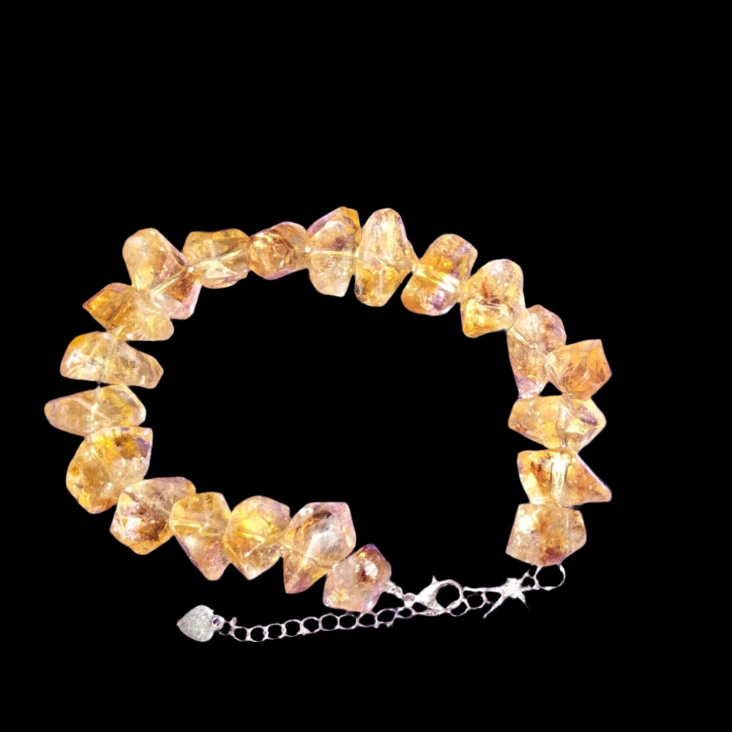 ✨ Stunning Double-Terminated Citrine Bracelet with 925 Sterling Silver Lobster Clasp ✨