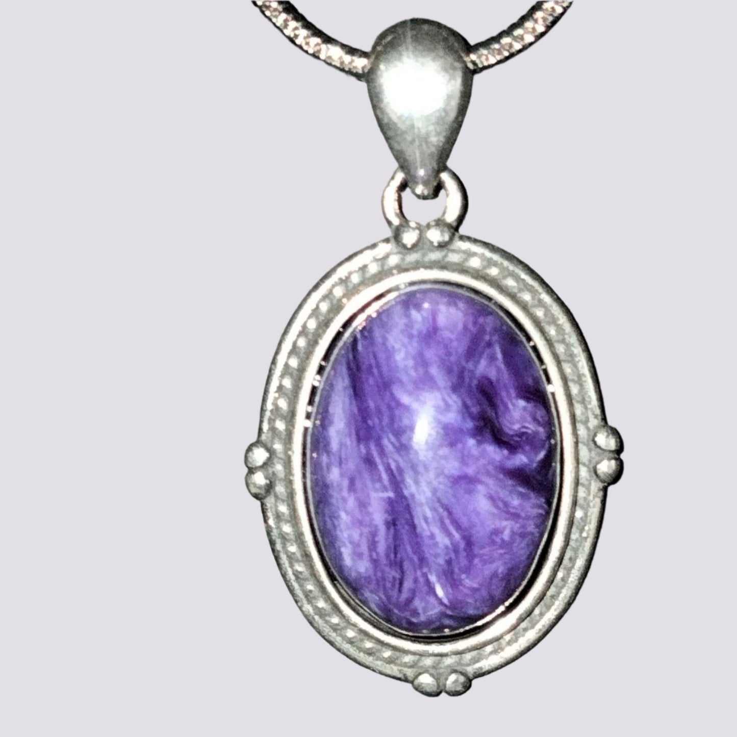 💜✨ Charoite Pendant on 925 Sterling Silver ✨💜Includes Chain.