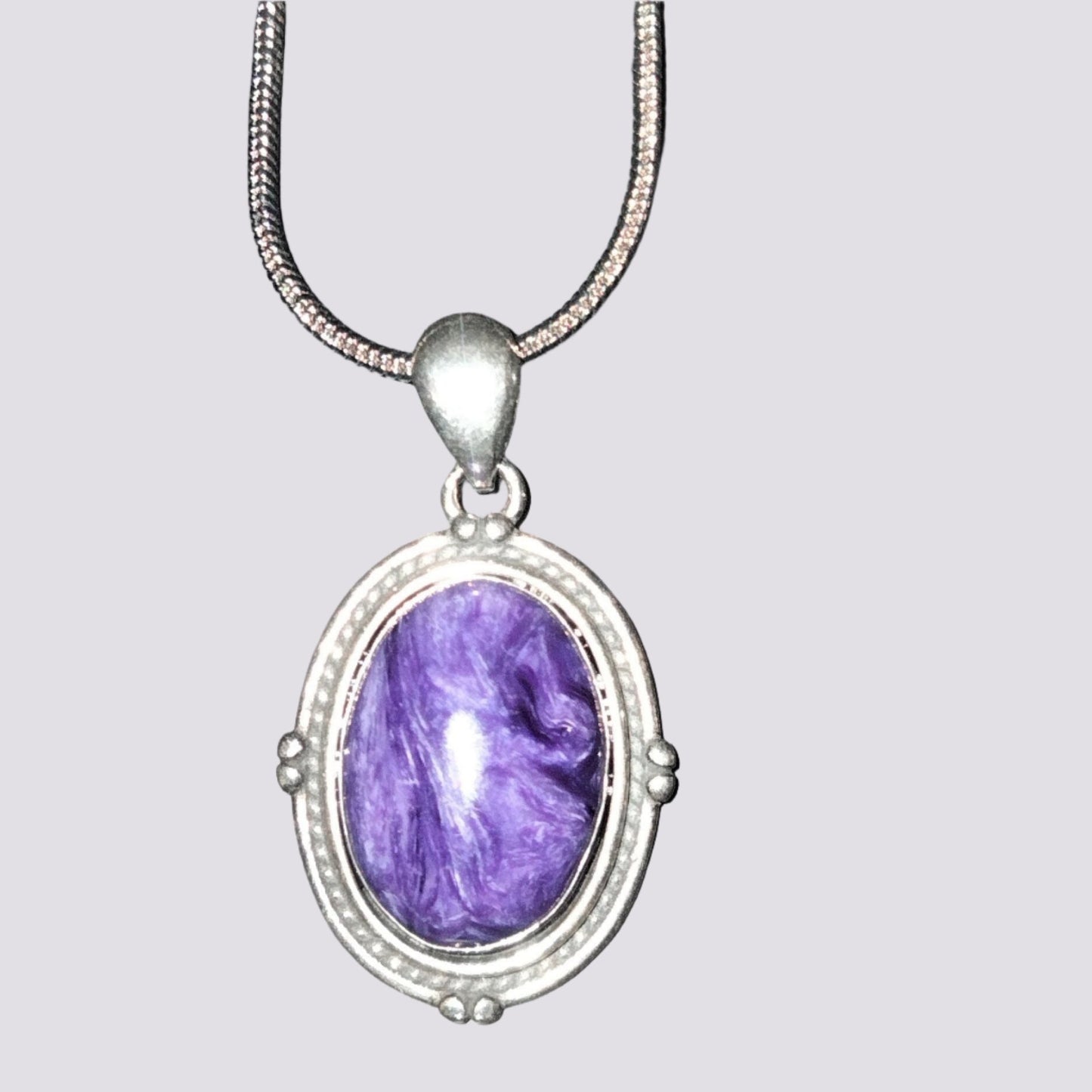 💜✨ Charoite Pendant on 925 Sterling Silver ✨💜Includes Chain.