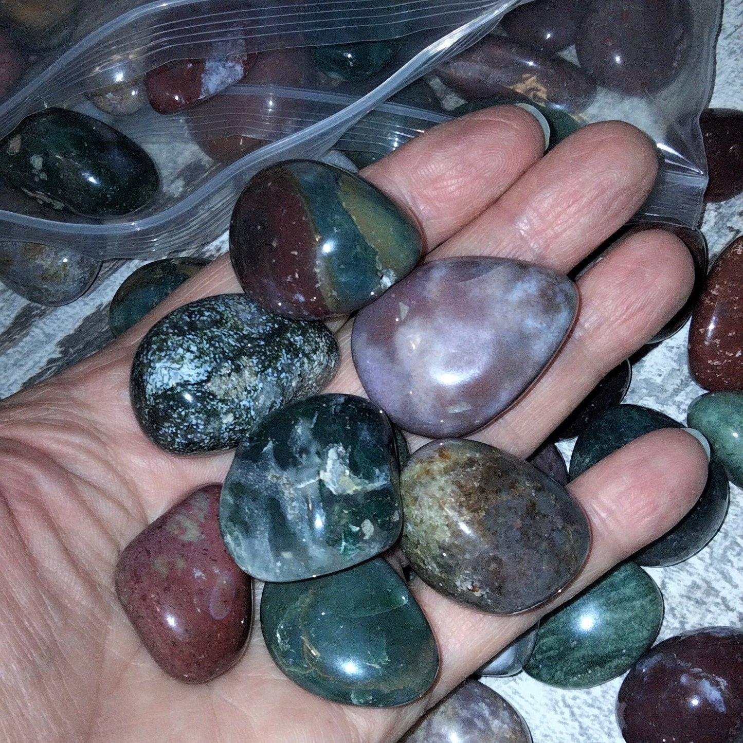 🌊💚 Ocean Jasper Large Tumblestones 💖 🌊