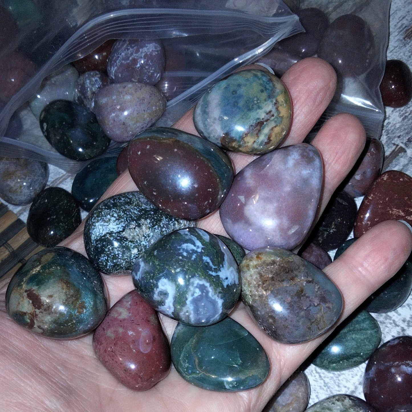 🌊💚 Ocean Jasper Large Tumblestones 💖 🌊