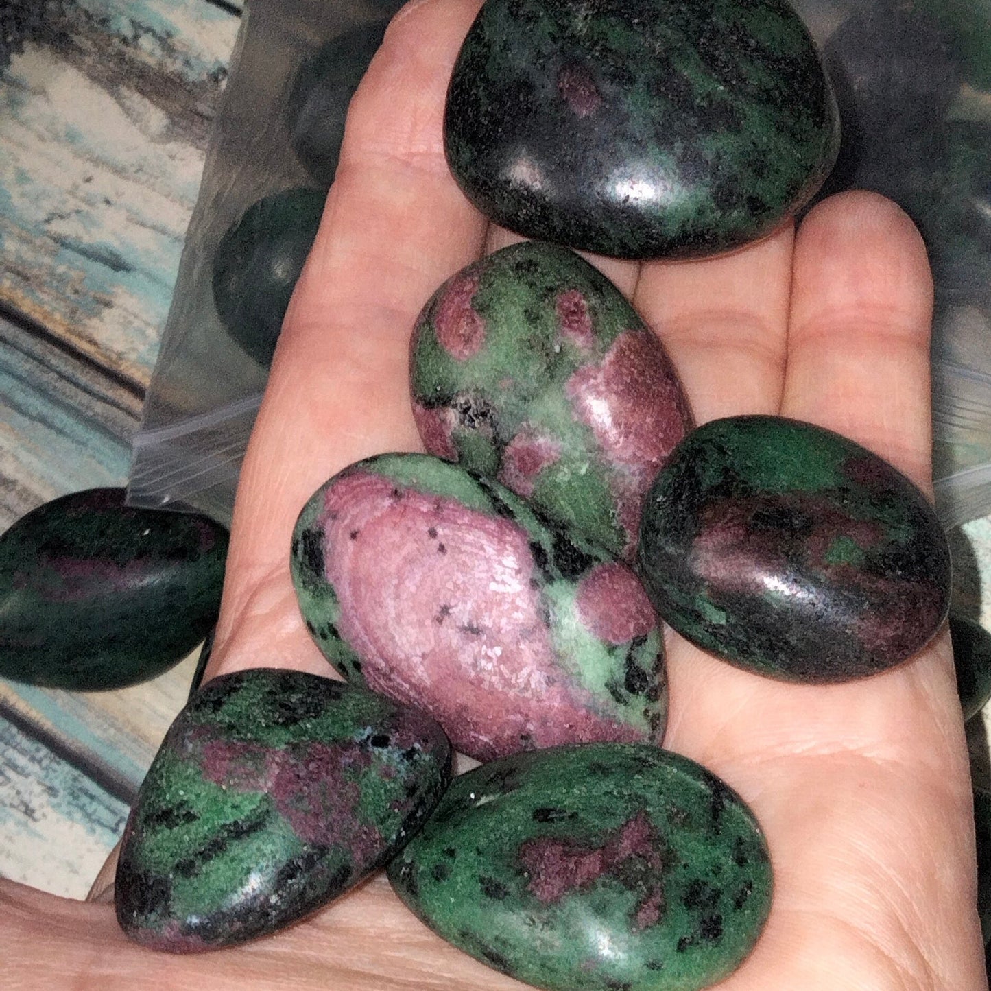 💖🌿 Ruby on Zoisite Large Tumble Stones (3-4 cm). 🌿💖