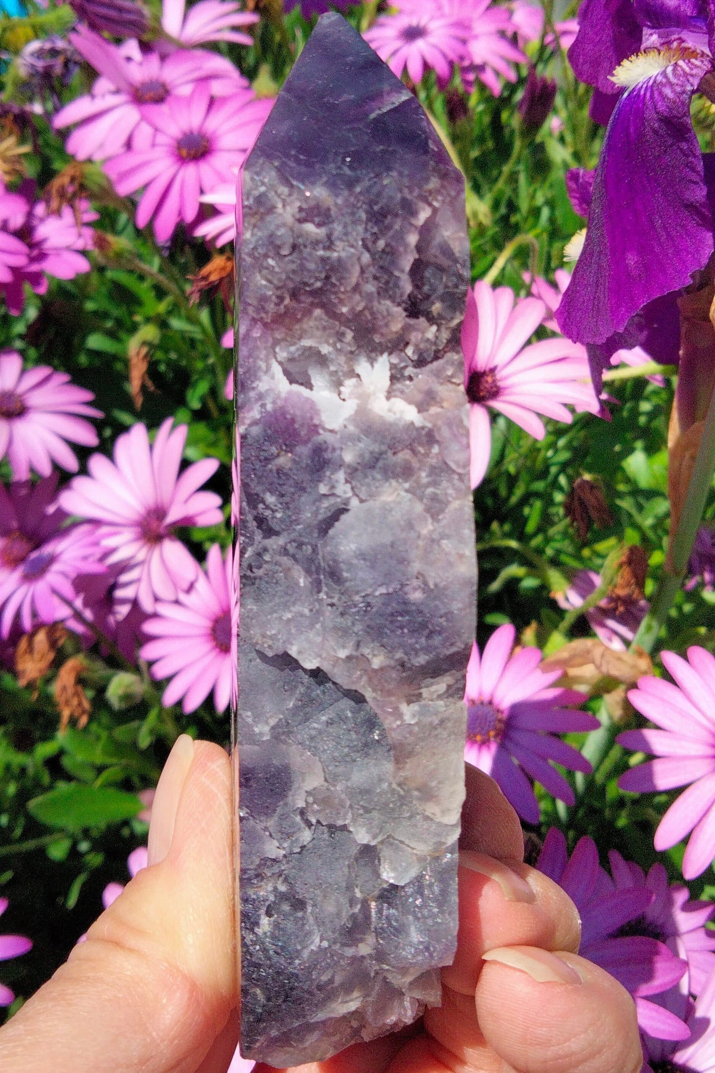 🌈 Rainbow White Feather Fluorite Raw & Polished Crystal 🌈