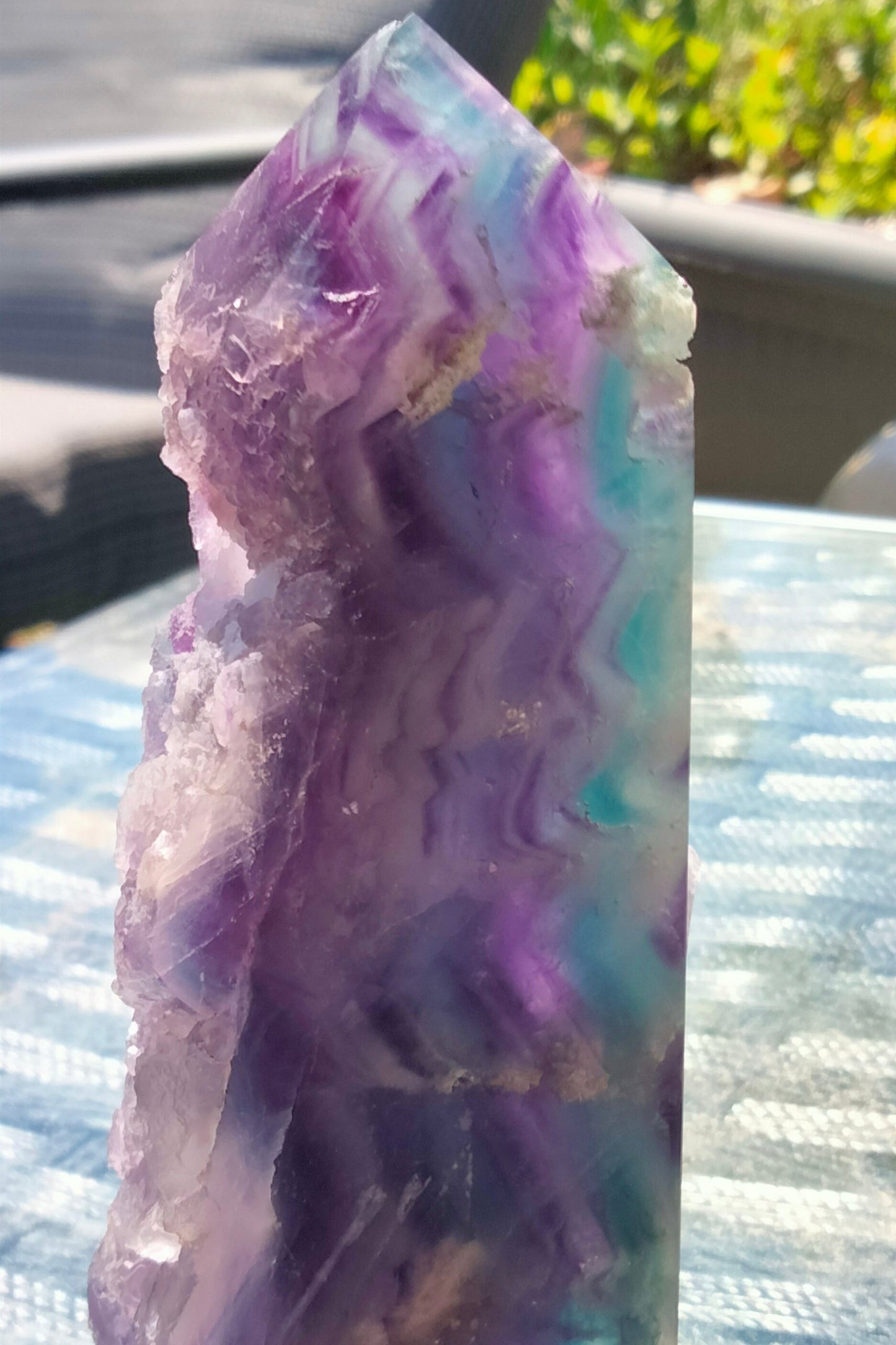 🌈 Rainbow White Feather Fluorite Raw & Polished Crystal 🌈