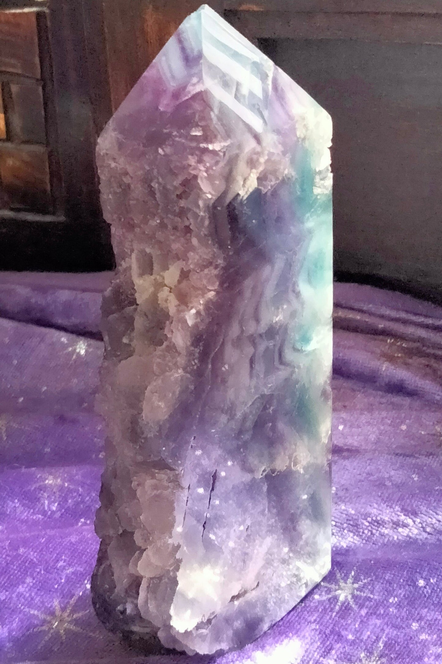 🌈 Rainbow White Feather Fluorite Raw & Polished Crystal 🌈