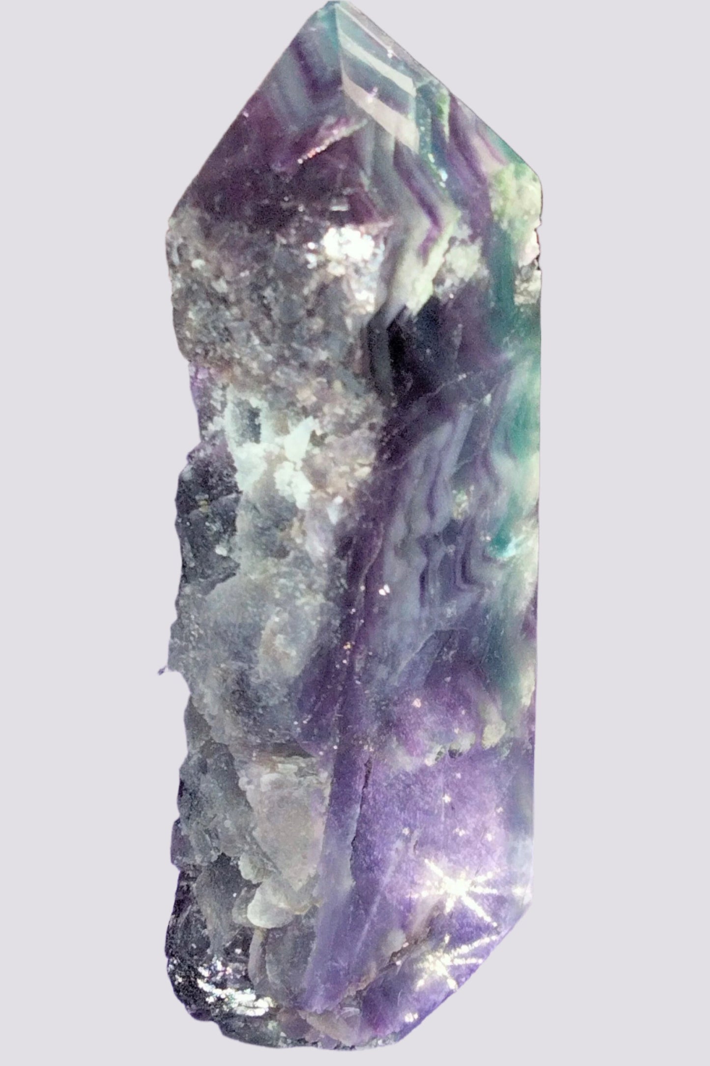 🌈 Rainbow White Feather Fluorite Raw & Polished Crystal 🌈