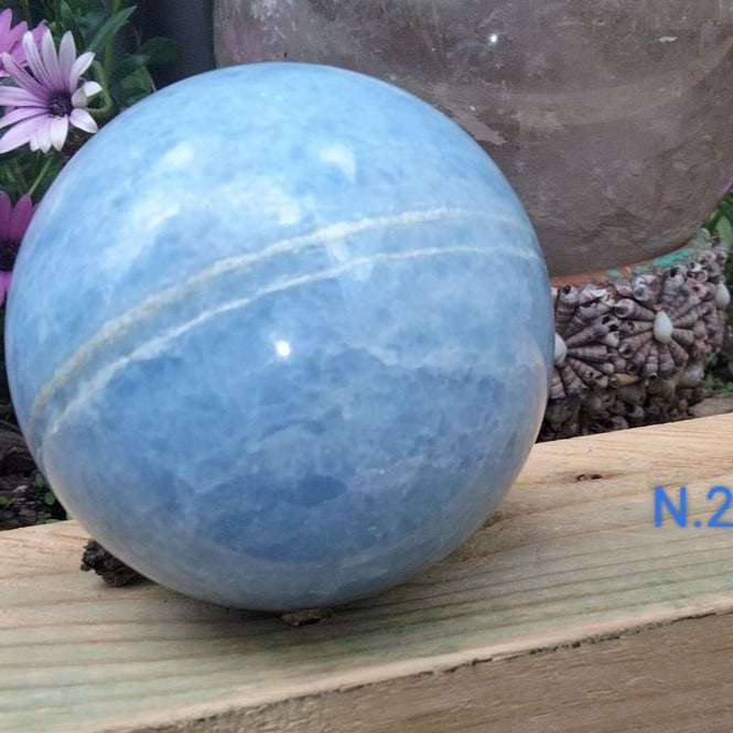 blue calcite sphere