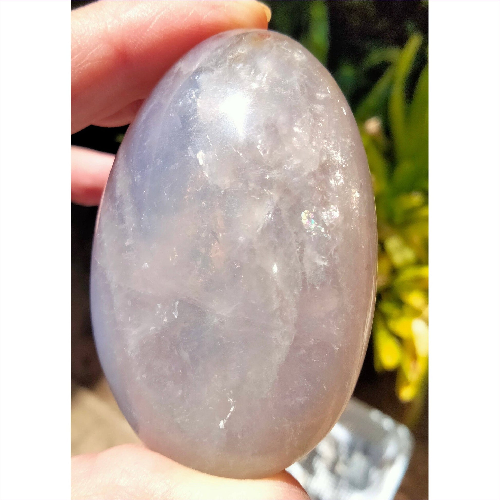 blue rose quartz palmstone