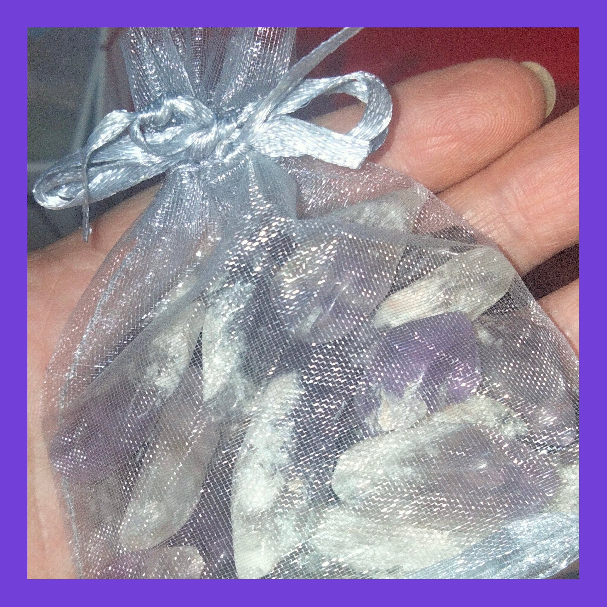 20 amethyst mini points in organza bag