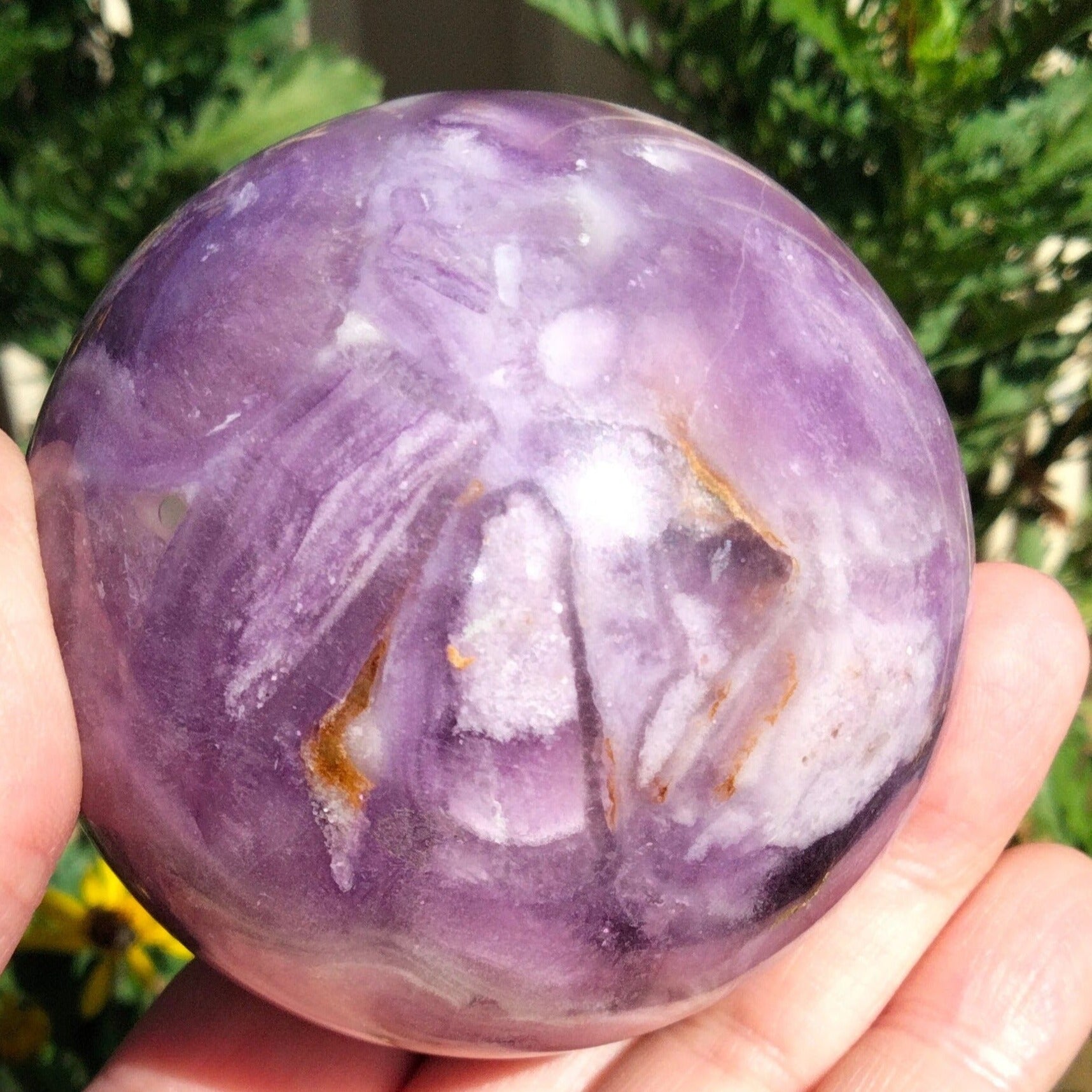 silky fluorite sphere