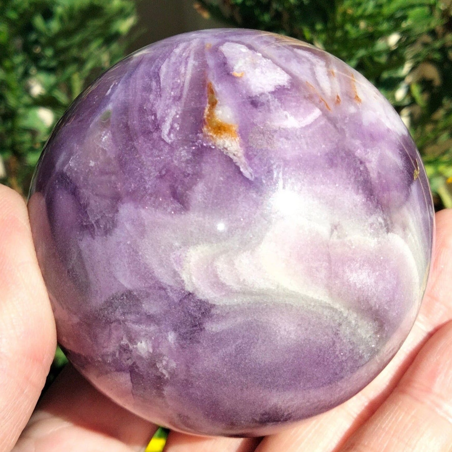 silky fluorite sphere