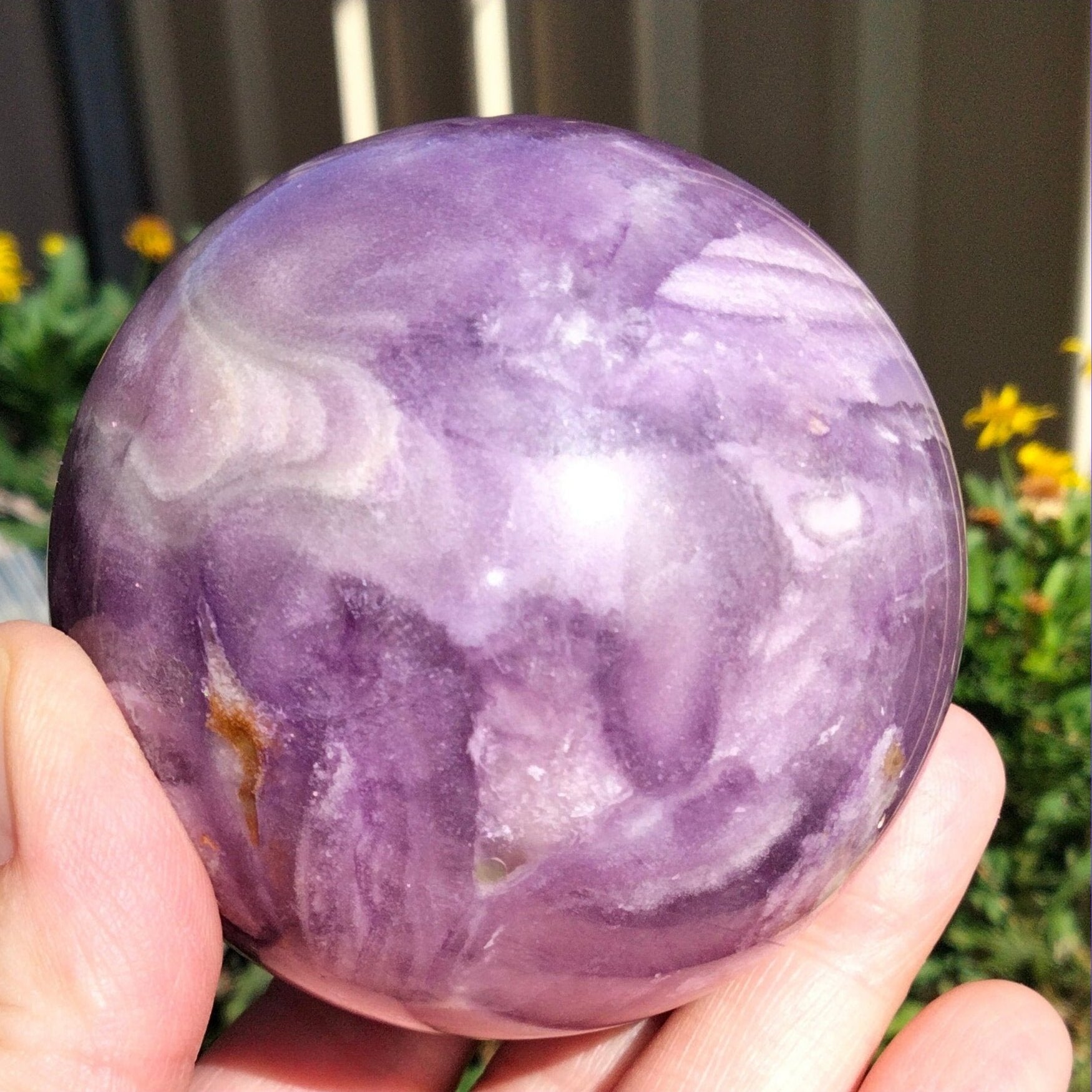 silky fluorite sphere