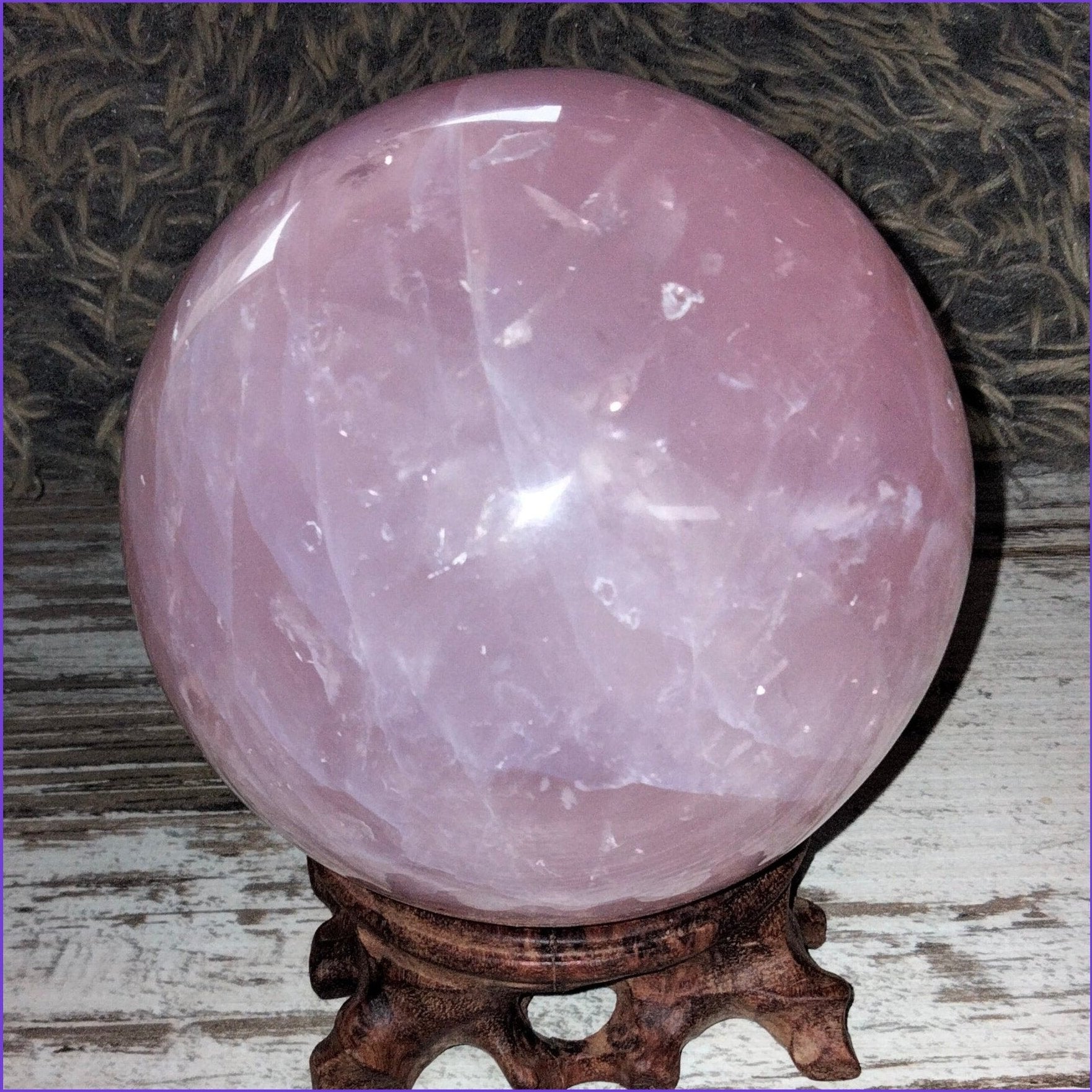 10cm Rose quartz sphere full star inclusion