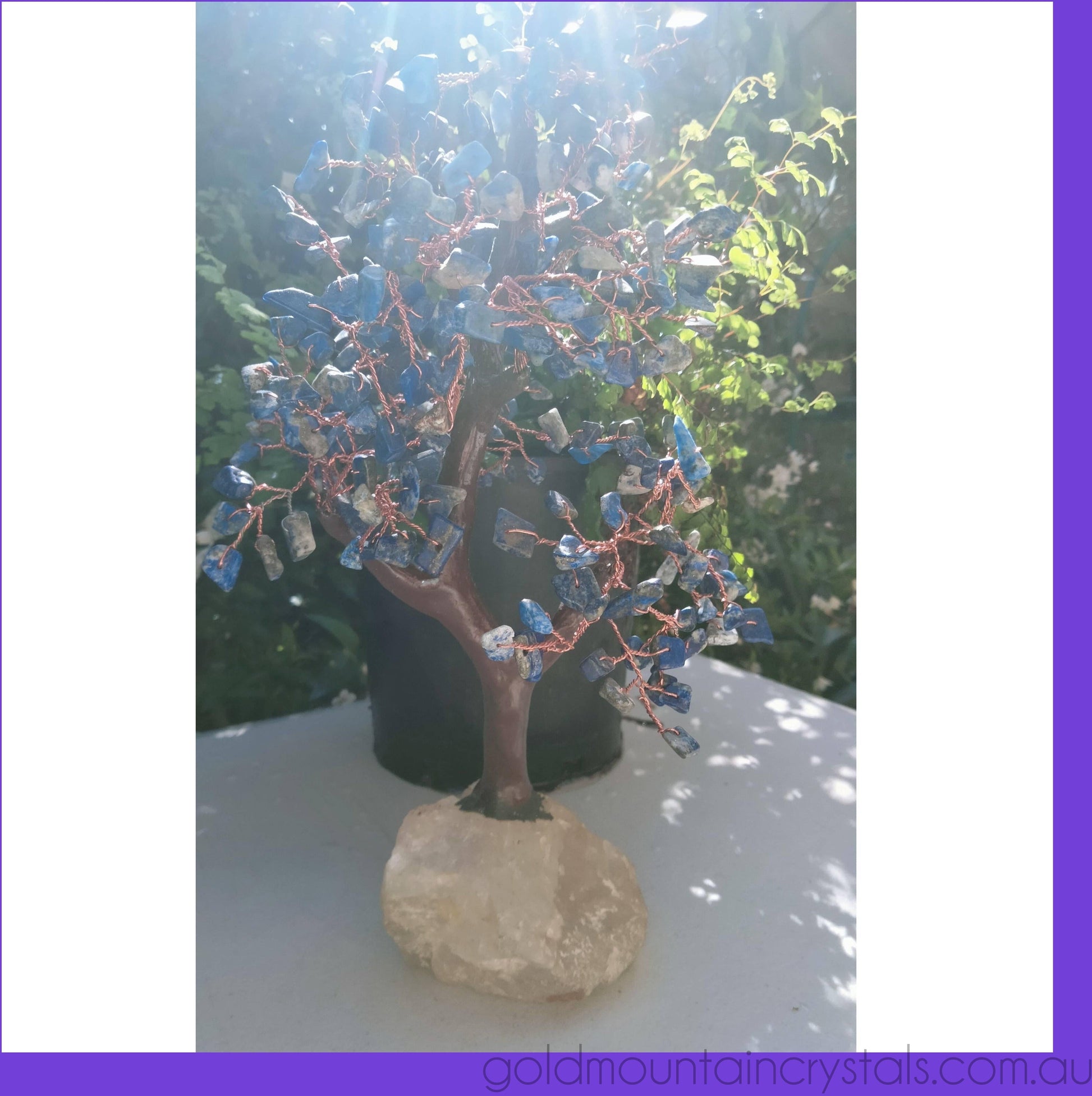 Lapis lazuli gem tree taken in natural light 