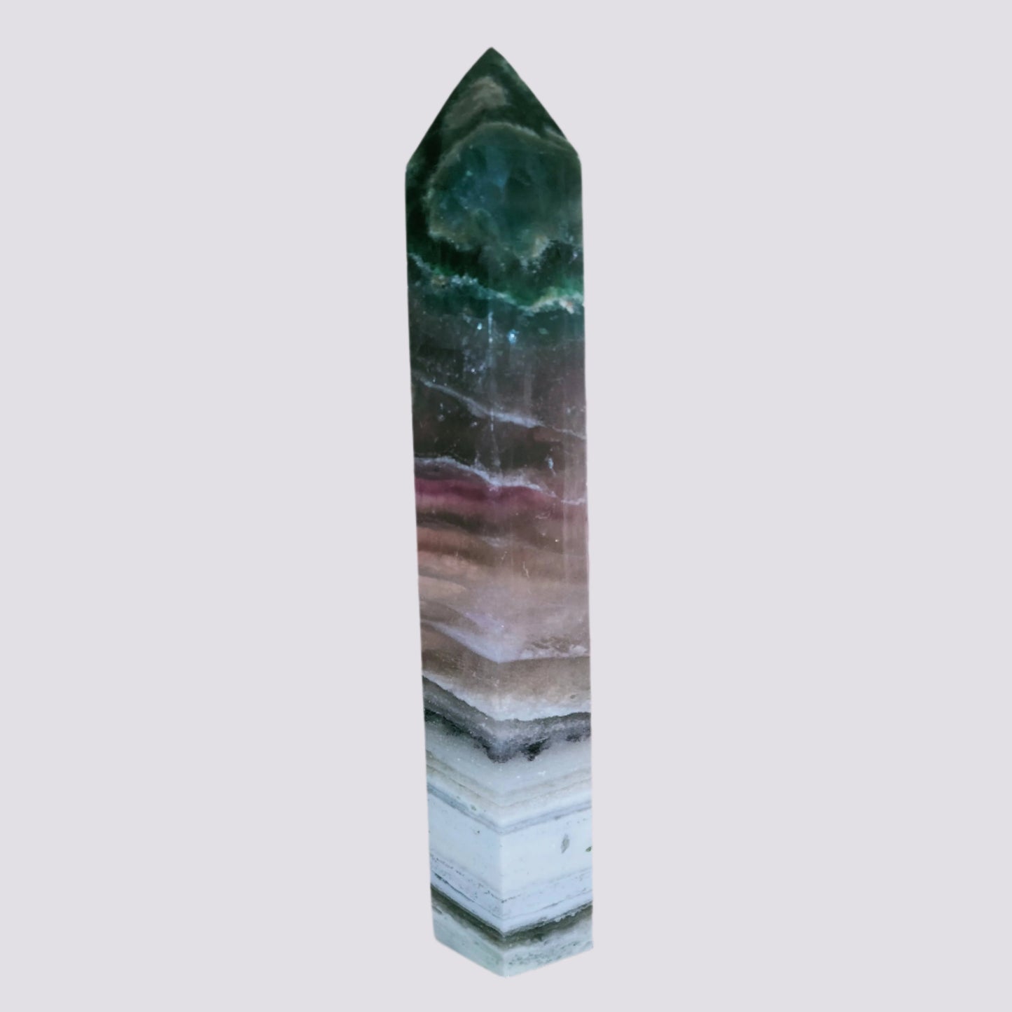 Rainbow Fluorite with Rare Blue Tower on Limestone Matrix - Gold Mountain Crystals