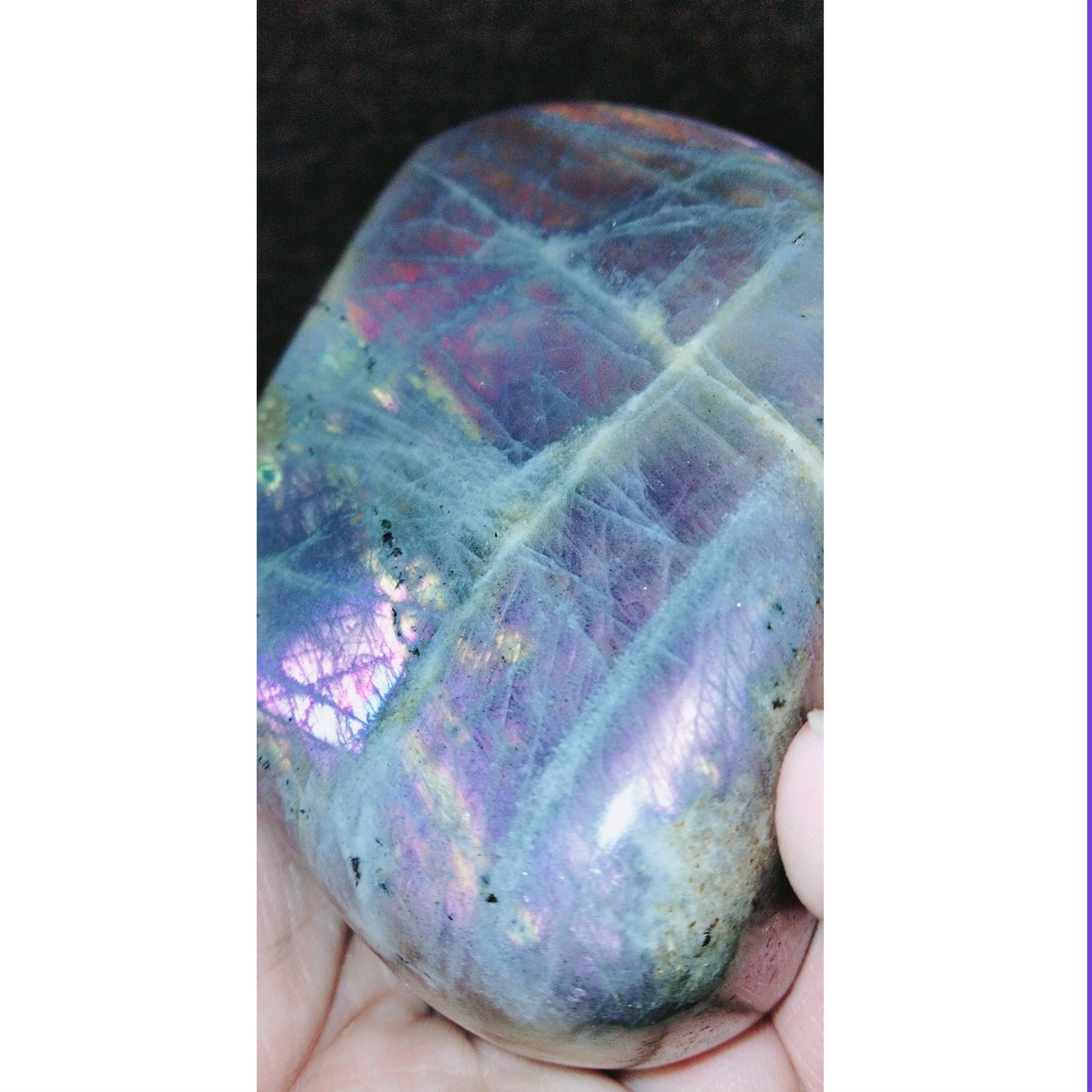 Labradorite freeform with rare purple flash