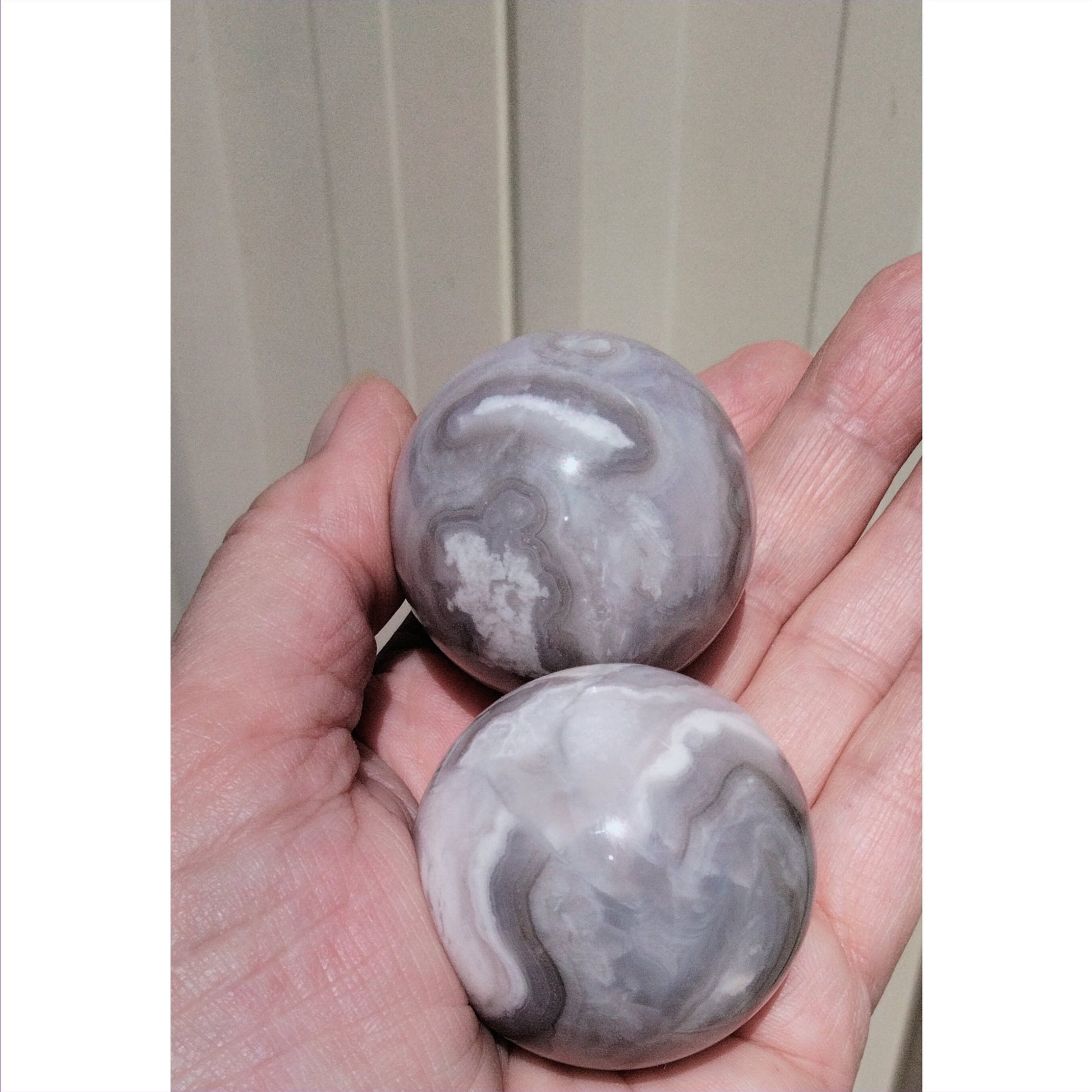 white agate sphere